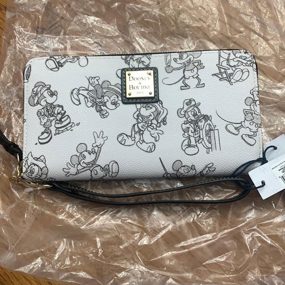 Mickey Through the Years anniversary Dooney and Bourke wristlet wallet